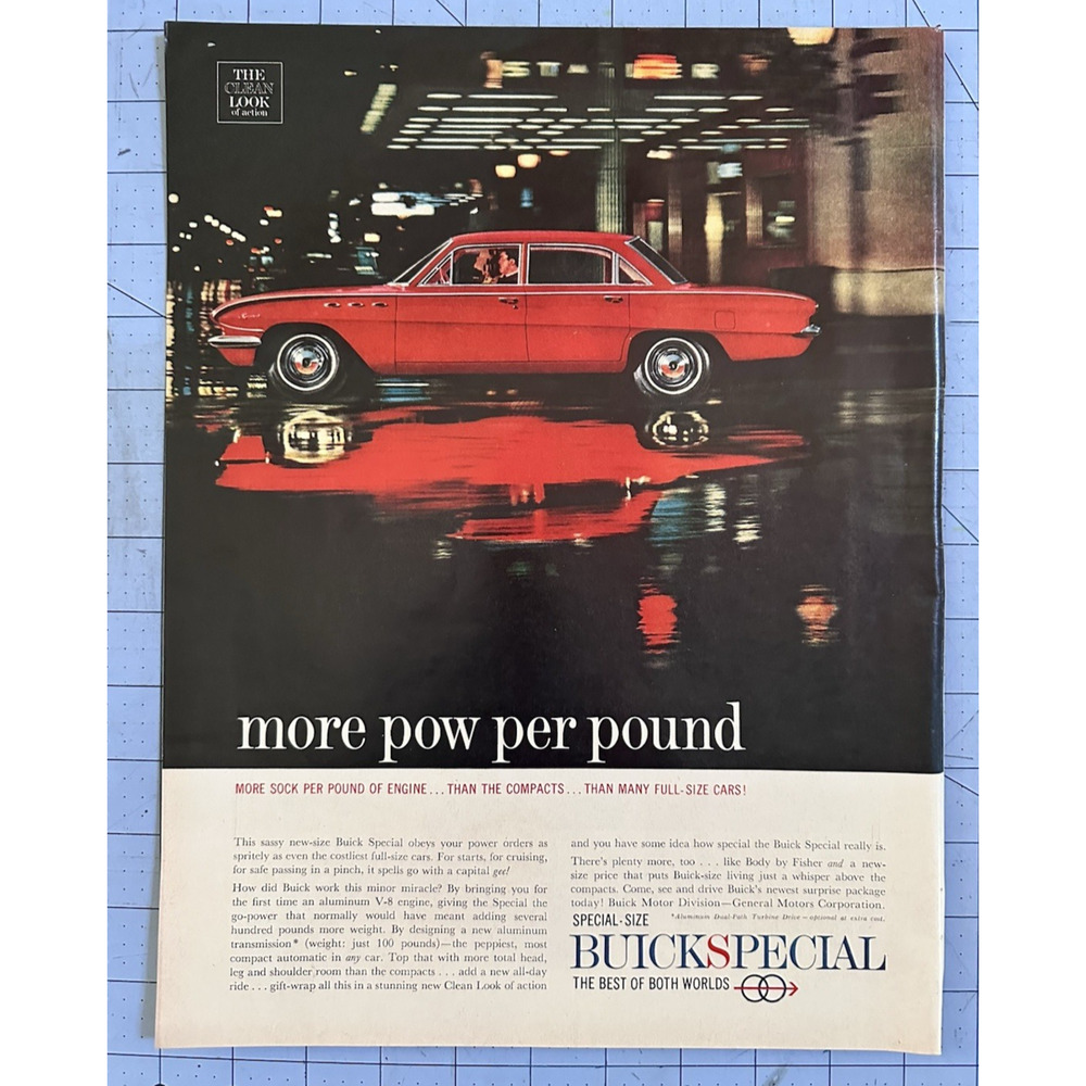 1960 Magazine Ad Buick Red Buick Special More Pow per Pound